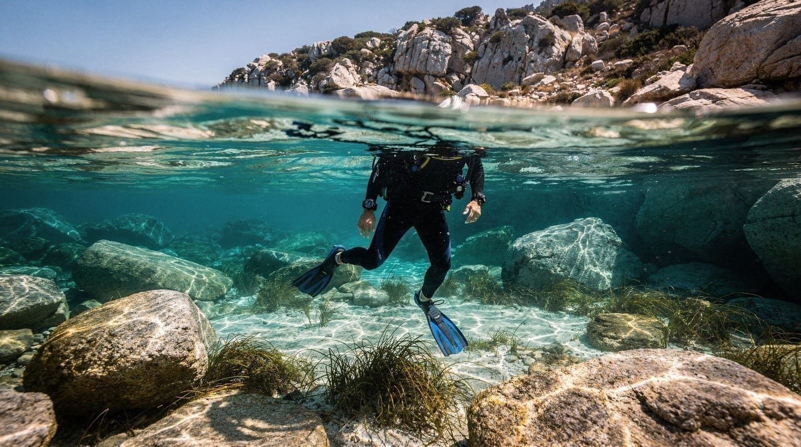 Trying scuba diving in Sardinia for the first time